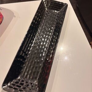 Silver Textured Ceramic Serving Tray